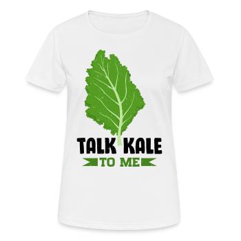 Véganisme végétarien au chou frisé - T-shirt respirant Femme - blanc - Devant - AI Model Female 172 dark (172cm)