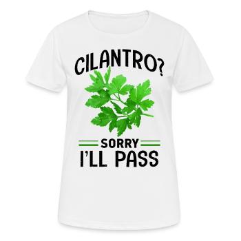 Anti coriandre - T-shirt respirant Femme - blanc - Devant - AI Model Female 172 dark (172cm)