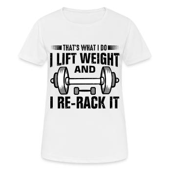Gym Etiquette und Hygiene Leitfaden - Frauen T-Shirt atmungsaktiv - Weiß - Vorne - AI Model Female 172 dark (172cm)