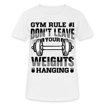 Gym Etiquette und Hygiene Leitfaden - Frauen T-Shirt atmungsaktiv - Weiß - Vorne - AI Model Female 172 dark (172cm)
