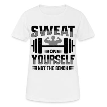 Gym Etiquette und Hygiene Leitfaden - Frauen T-Shirt atmungsaktiv - Weiß - Vorne - AI Model Female 172 dark (172cm)