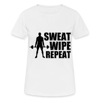 Gym Etiquette und Hygiene Leitfaden - Frauen T-Shirt atmungsaktiv - Weiß - Vorne - AI Model Female 172 dark (172cm)