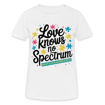 Liebe kennt kein Spektrum Autismus-Bewusstsein - Frauen T-Shirt atmungsaktiv - Weiß - Vorne - AI Model Female 172 dark (172cm)