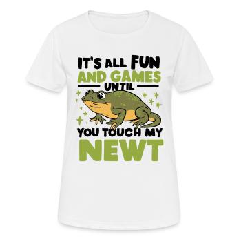 Witziger Molch Spruch - Frauen T-Shirt atmungsaktiv - Weiß - Vorne - AI Model Female 172 dark (172cm)