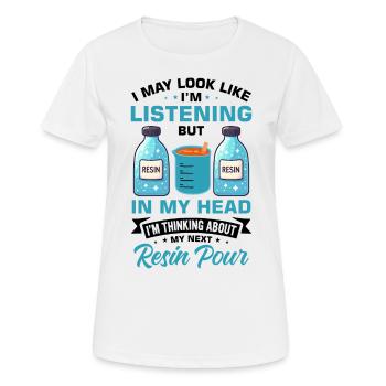 Drôle de dicton en résine époxy - T-shirt respirant Femme - blanc - Devant - AI Model Female 172 dark (172cm)