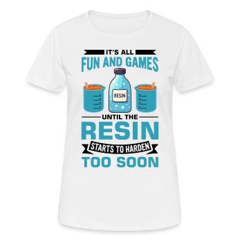 Drôle de dicton en résine époxy - T-shirt respirant Femme - blanc - Devant - AI Model Female 172 dark (172cm)
