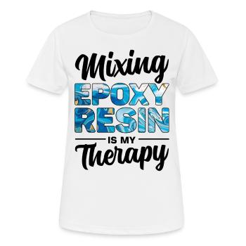 Drôle de dicton en résine époxy - T-shirt respirant Femme - blanc - Devant - AI Model Female 172 dark (172cm)