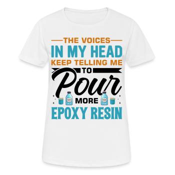 Drôle de dicton en résine époxy - T-shirt respirant Femme - blanc - Devant - AI Model Female 172 dark (172cm)