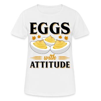 Sort d’œuf du diable - T-shirt respirant Femme - blanc - Devant - AI Model Female 172 dark (172cm)