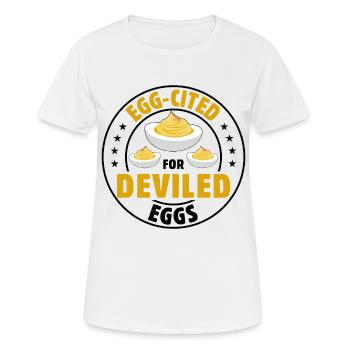 Sort d’œuf du diable - T-shirt respirant Femme - blanc - Devant - AI Model Female 172 dark (172cm)