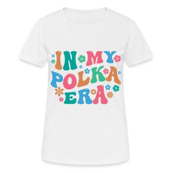 Drôle de dicton polka - T-shirt respirant Femme - blanc - Devant - AI Model Female 172 dark (172cm)