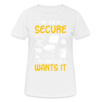 Humour de bureau - T-shirt respirant Femme - blanc - Devant - AI Model Female 172 dark (172cm)