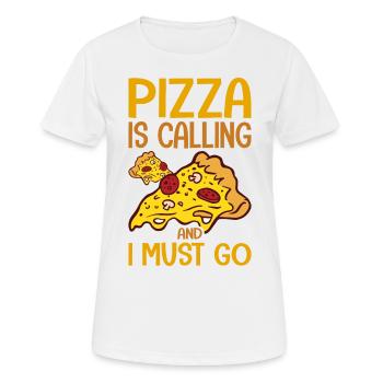 Witziger Pizza Spruch - Frauen T-Shirt atmungsaktiv - Weiß - Vorne - AI Model Female 172 dark (172cm)