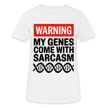 Sarcasme Gènes ADN Génétique - T-shirt respirant Femme - blanc - Devant - AI Model Female 172 dark (172cm)