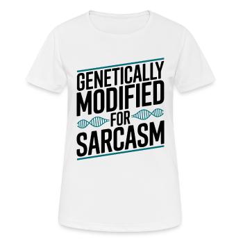 Sarcasme Gènes ADN Génétique - T-shirt respirant Femme - blanc - Devant - AI Model Female 172 dark (172cm)