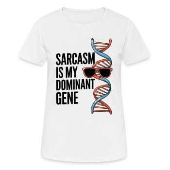Sarcasme Gènes ADN Génétique - T-shirt respirant Femme - blanc - Devant - AI Model Female 172 dark (172cm)