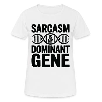Sarcasme Gènes ADN Génétique - T-shirt respirant Femme - blanc - Devant - AI Model Female 172 dark (172cm)