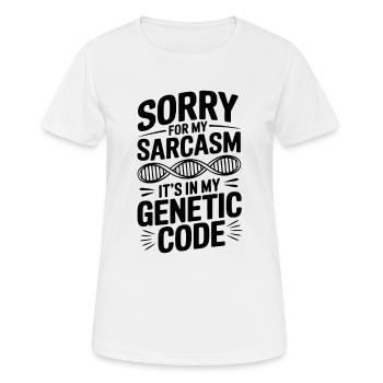 Sarcasme Gènes ADN Génétique - T-shirt respirant Femme - blanc - Devant - AI Model Female 172 dark (172cm)