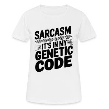 Sarcasme Gènes ADN Génétique - T-shirt respirant Femme - blanc - Devant - AI Model Female 172 dark (172cm)