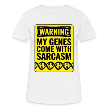 Sarcasme Gènes ADN Génétique - T-shirt respirant Femme - blanc - Devant - AI Model Female 172 dark (172cm)