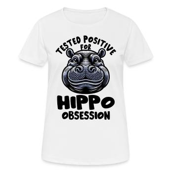 Nilpferd - Frauen T-Shirt atmungsaktiv - Weiß - Vorne - AI Model Female 172 dark (172cm)