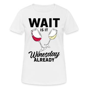 Wein Rotwein - Frauen T-Shirt atmungsaktiv - Weiß - Vorne - AI Model Female 172 dark (172cm)