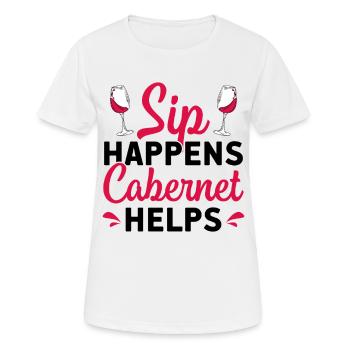 Wein Rotwein - Frauen T-Shirt atmungsaktiv - Weiß - Vorne - AI Model Female 172 dark (172cm)