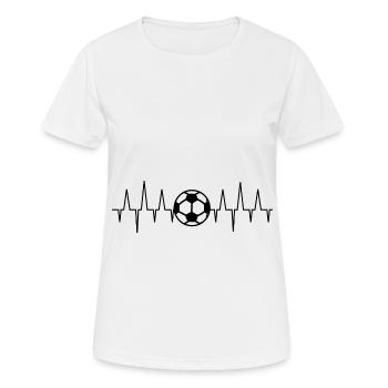 Der Fußball Herzschlag - Frauen T-Shirt atmungsaktiv - Weiß - Vorne - AI Model Female 172 dark (172cm)