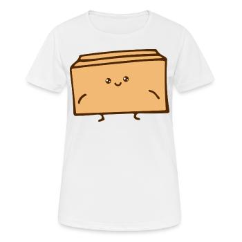 Cardboard - Funny - Packaging - Women's Breathable T-Shirt - white - Front - AI Model Female 172 dark (172cm)