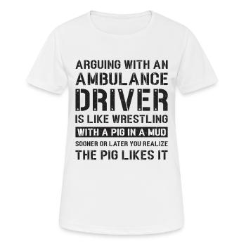 Ambulance ambulance ambulance cadeau - T-shirt respirant Femme - blanc - Devant - AI Model Female 172 dark (172cm)