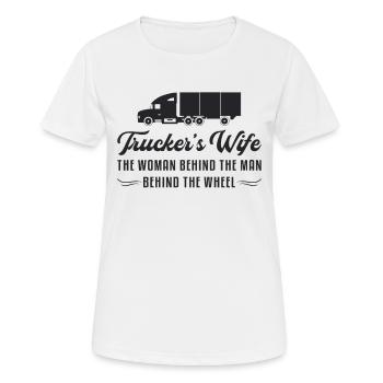 Truckers Frau Truck Freundin Ehefrau Geschenkidee - Frauen T-Shirt atmungsaktiv - Weiß - Vorne - AI Model Female 172 dark (172cm)