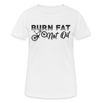 Fatbike Fat Bike Burn Fat Not Oil Idée cadeau - T-shirt respirant Femme - blanc - Devant - AI Model Female 172 dark (172cm)