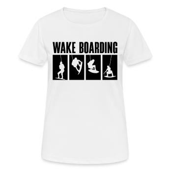Wakeboard Wakeboarder Wakeboarden Geschenkidee - Frauen T-Shirt atmungsaktiv - Weiß - Vorne - AI Model Female 172 dark (172cm)