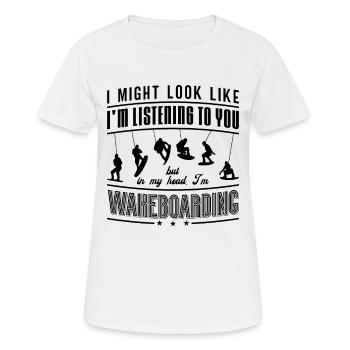 Wakeboard Wakeboarden Wakeboarder Geschenkidee - Frauen T-Shirt atmungsaktiv - Weiß - Vorne - AI Model Female 172 dark (172cm)
