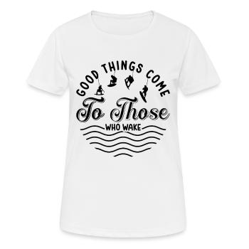 Wakeboarder Wakeboard Wakeboarden Geschenkidee - Frauen T-Shirt atmungsaktiv - Weiß - Vorne - AI Model Female 172 dark (172cm)