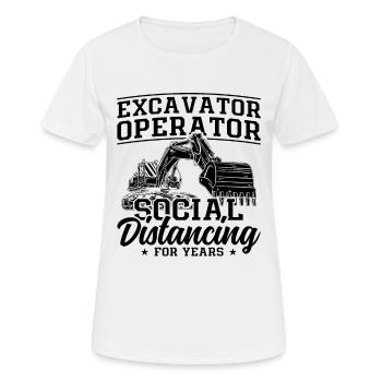 Baggern Bauarbeiter Baggerfahrer Geschenkidee - Frauen T-Shirt atmungsaktiv - Weiß - Vorne - AI Model Female 172 dark (172cm)