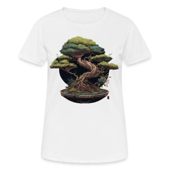 Bonsaï sculpté - T-shirt respirant Femme - blanc - Devant - AI Model Female 172 dark (172cm)