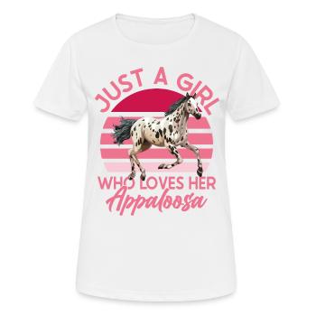 Nur ein Mädchen, das ihren Appaloosa-Reiter liebt - Frauen T-Shirt atmungsaktiv - Weiß - Vorne - AI Model Female 172 dark (172cm)