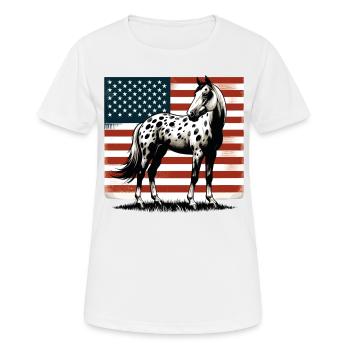 Vintage Appaloosa Pferdeliebhaber Amerikanische USA-Flagge - Frauen T-Shirt atmungsaktiv - Weiß - Vorne - AI Model Female 172 dark (172cm)