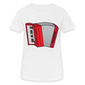 Akkordeon Accordion Volksmusik musi Zieharmonika - Frauen T-Shirt atmungsaktiv - Weiß - Vorne - AI Model Female 172 dark (172cm)