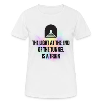 Das Licht am Ende des Tunnels ist ein Zug - Frauen T-Shirt atmungsaktiv - Weiß - Vorne - AI Model Female 172 dark (172cm)