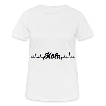 Der Kölner Pulsschlag - Frauen T-Shirt atmungsaktiv - Weiß - Vorne - AI Model Female 172 dark (172cm)