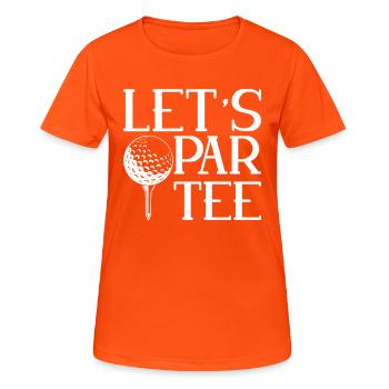Let's Par Tee Für Golfer - Frauen T-Shirt atmungsaktiv - Neonorange - Vorne - AI Model Female 172 dark (172cm)
