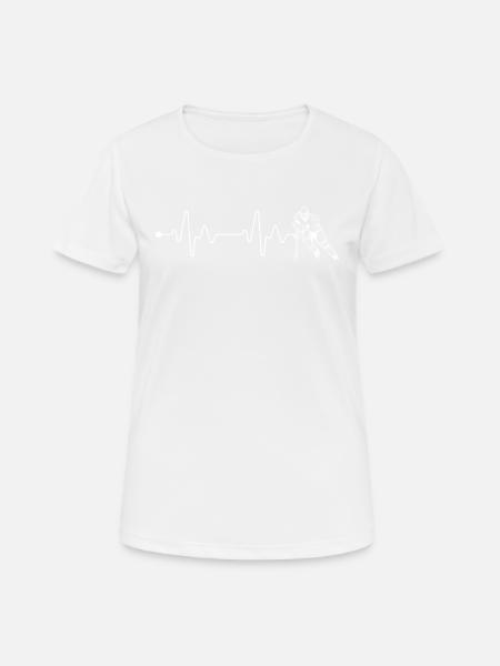 Hockey Player Heartbeat For Hockey Players - Women's Breathable T-Shirt - white