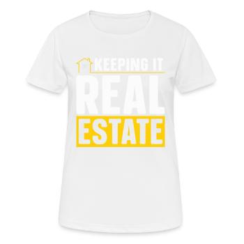 Keep it real estate for real estate agents - Women's Breathable T-Shirt - white - Front - AI Model Female 172 dark (172cm)