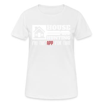 Recherche d’appartements pour les agents immobiliers - T-shirt respirant Femme - blanc - Devant - AI Model Female 172 dark (172cm)