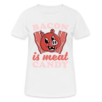 Speck Fleisch Süßigkeiten Frühstück Speck Liebhabe - Frauen T-Shirt atmungsaktiv - Weiß - Vorne - AI Model Female 172 dark (172cm)