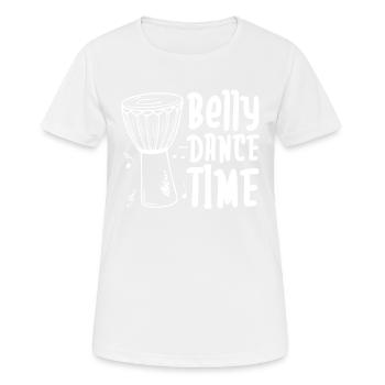 Temps de danse du ventre pour danseuse du ventre - T-shirt respirant Femme - blanc - Devant - AI Model Female 172 dark (172cm)