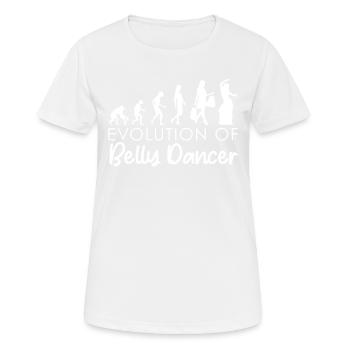Évolution de la danseuse du ventre pour la danseuse du ventre - T-shirt respirant Femme - blanc - Devant - AI Model Female 172 dark (172cm)