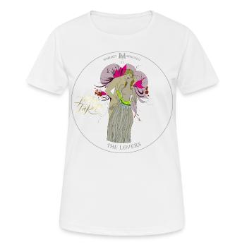 Les amants | La carte d'amour de tarot | Gémeaux - T-shirt respirant Femme - blanc - Devant - AI Model Female 172 dark (172cm)